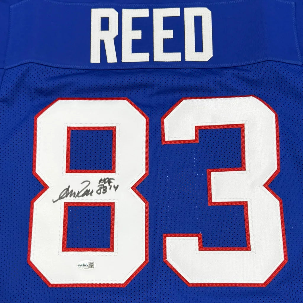 Andre Reed autographed Buffalo blue #83 jersey with Reed name
