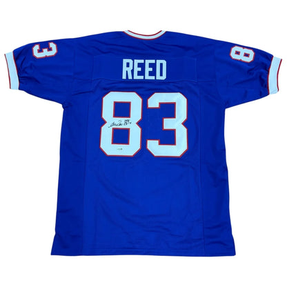 Andre Reed autographed Buffalo blue #83 jersey with Reed 83 on back