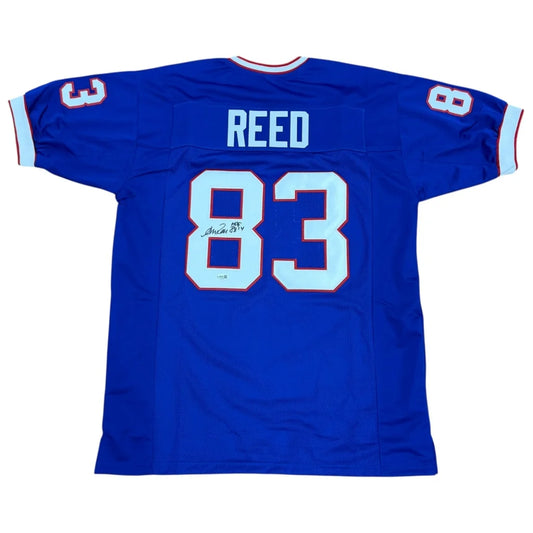 Andre Reed autographed Buffalo blue #83 jersey with Reed 83 on back