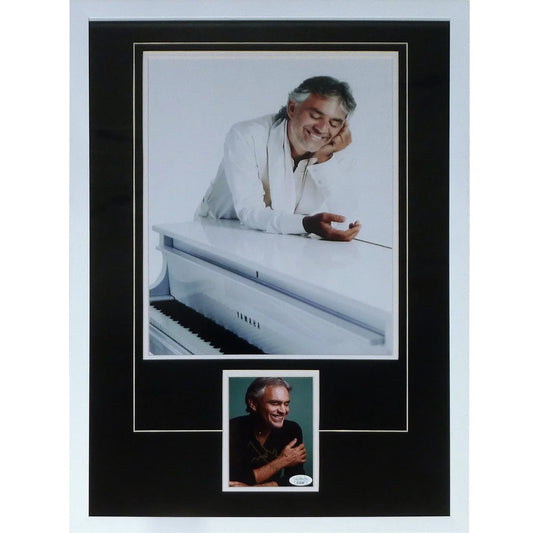 Andrea Bocelli autographed deluxe framed 11x14 photo with grand piano