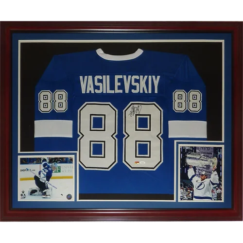 Andrei Vasilevskiy autographed Tampa Bay Lightning deluxe framed jersey