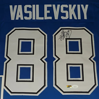 Andrei Vasilevskiy autographed Tampa Bay Lightning deluxe framed jersey, blue #88