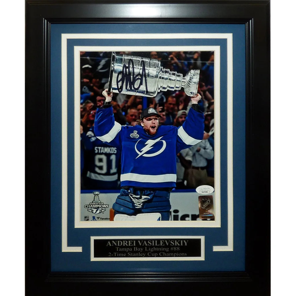 Andrei Vasilevskiy signed Tampa Bay Lightning Stanley Cup framed photo