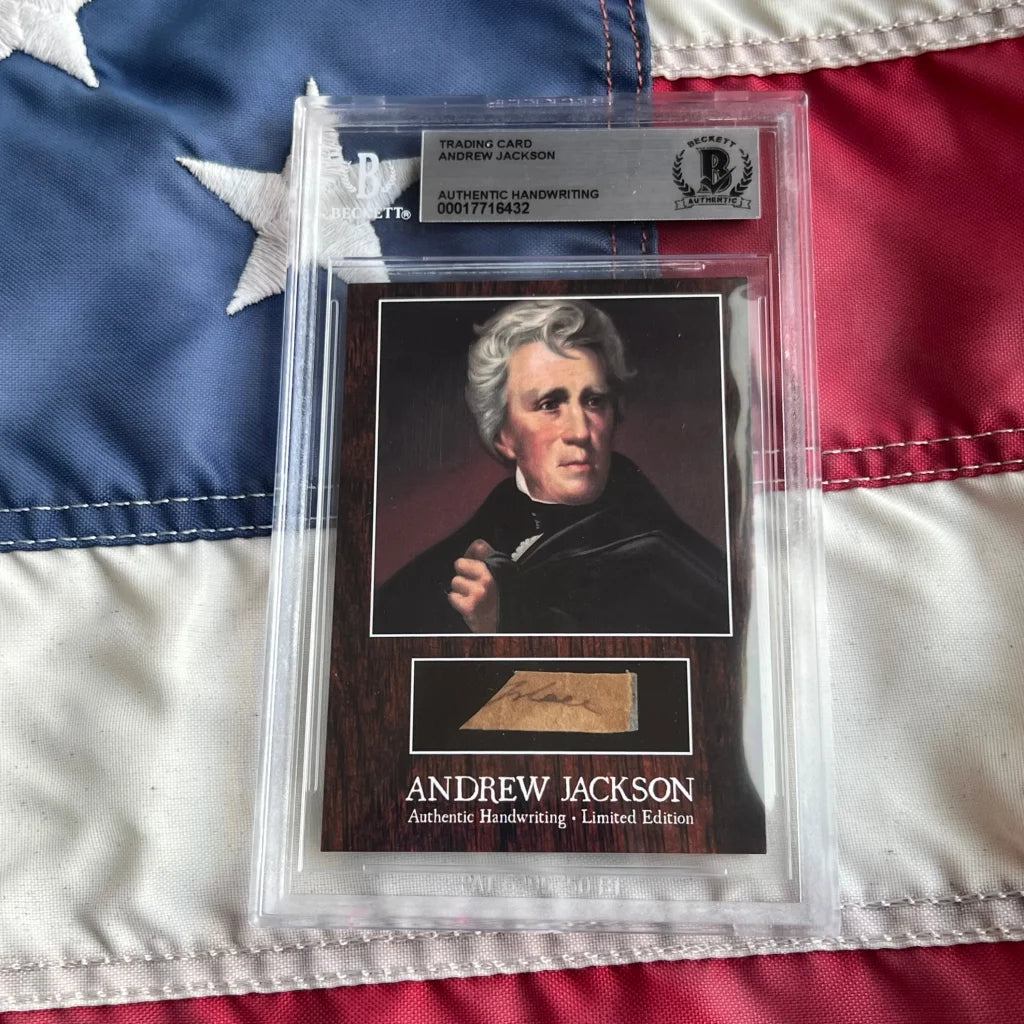 Limited edition Andrew Jackson handwritten letter from Fort Bowyer victory in clear sleeve