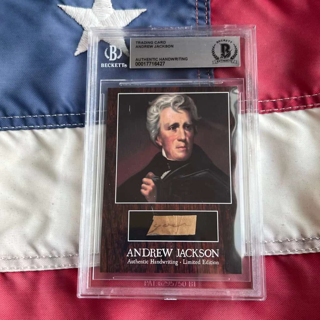 2018 Beckett Authentic Andrew Jackson Handwritten Letter from Fort Bowyer Victory Card