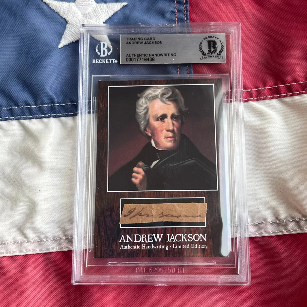 Andrew Jackson handwritten letter from Fort Bowyer victory in 1850s trading card