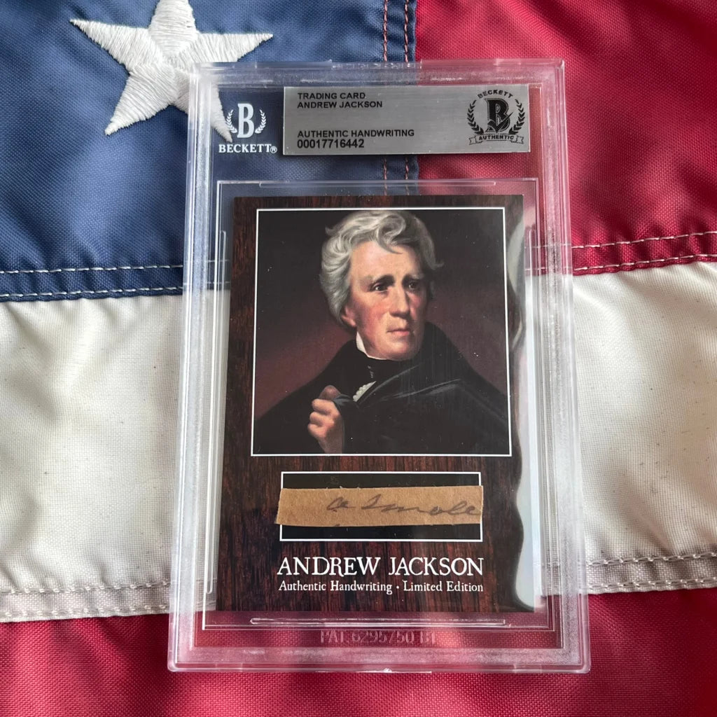 Limited edition Andrew Jackson handwritten letter from Fort Bowyer victory in clear case