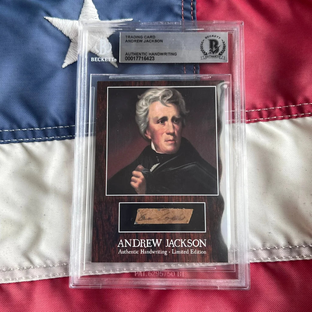 Limited edition Andrew Jackson handwritten letter from Fort Bowyer victory in clear acrylic case