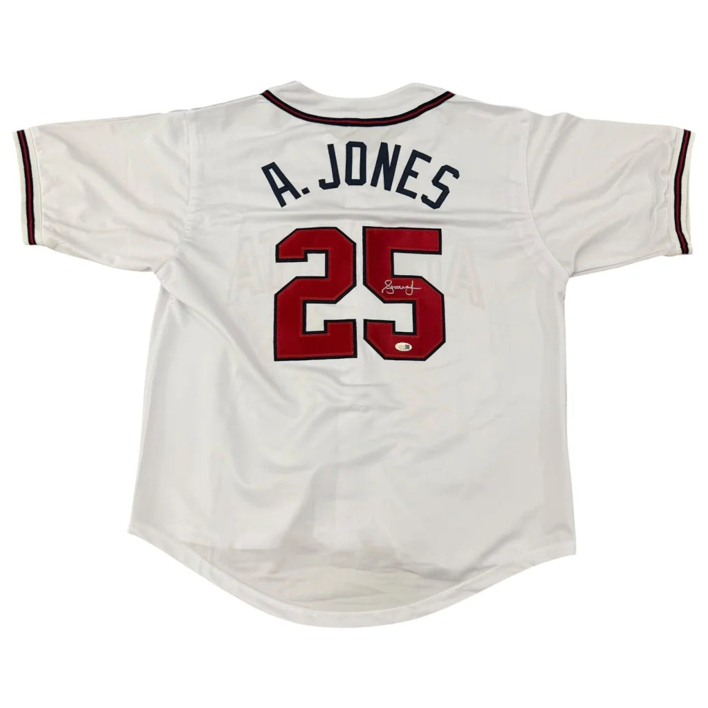 Andruw Jones autographed Atlanta Braves white jersey back with A
