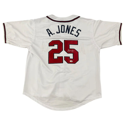 Andruw Jones autographed Atlanta Braves white jersey back with A