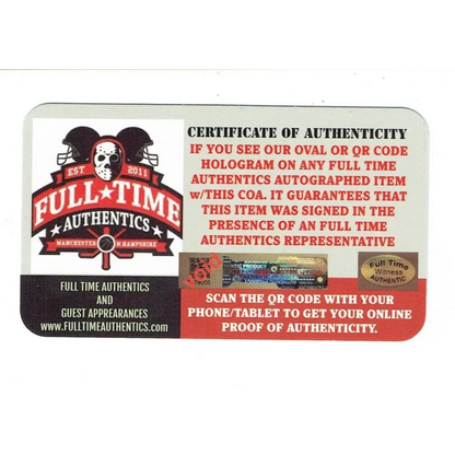 Certificate of authenticity for Andy Moog Boston Bruins signed hockey photo collectible