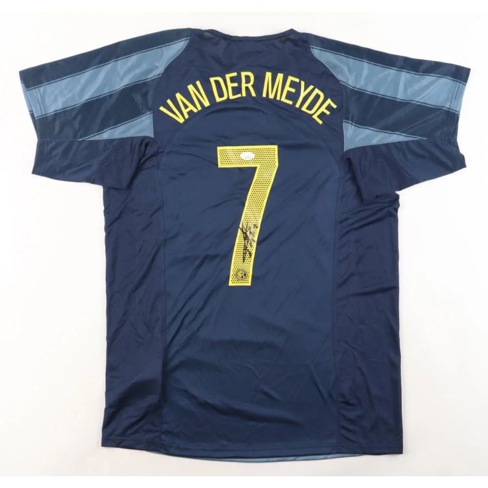 Andy Van Der Meyde signed Inter Milan jersey with yellow number 7 and JSA auth