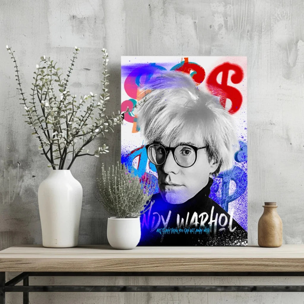 Vibrant Warhol pop art on insigne aluminum prints set of 4