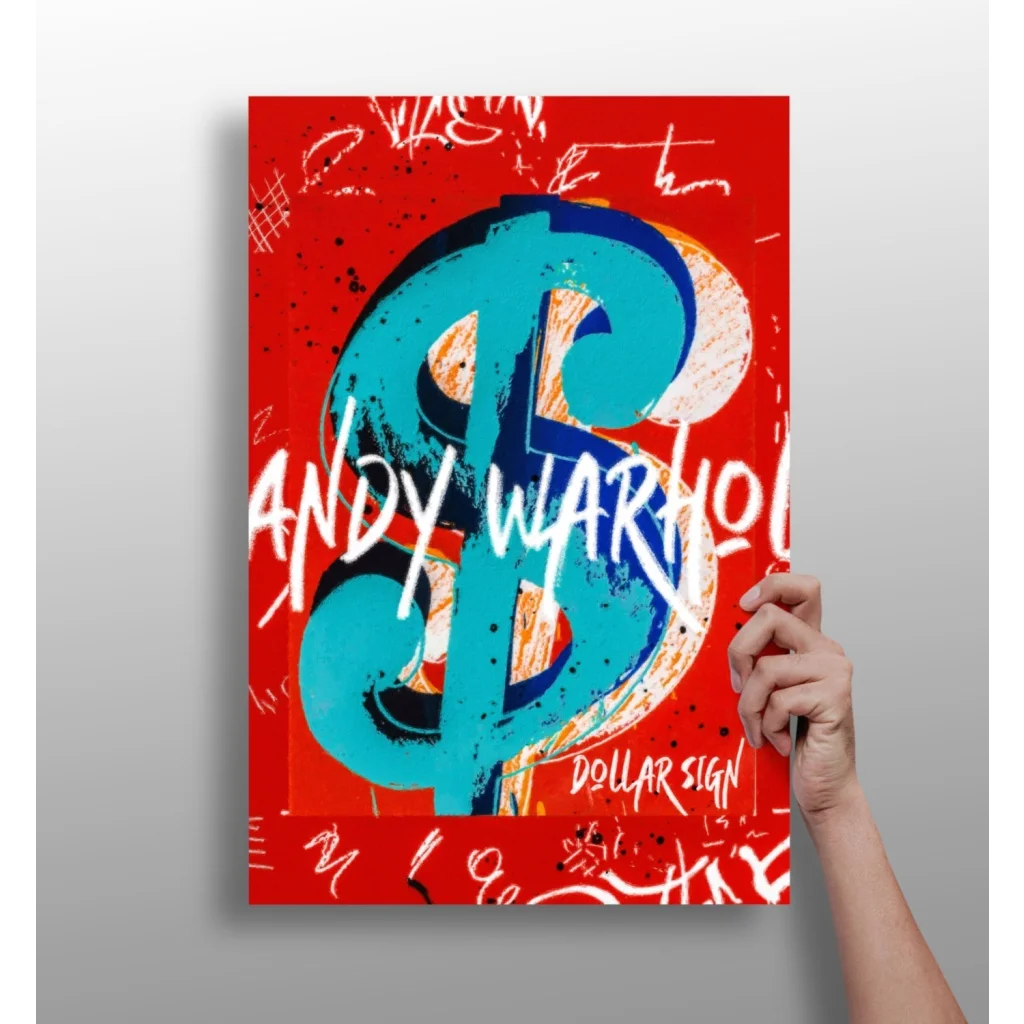 Vibrant Warhol Dollar Sign on Insigne Aluminum Prints Pop Art