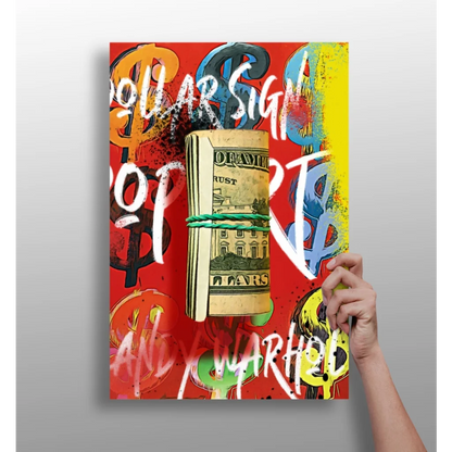 Insigne Aluminum Prints Money Graffiti Canvas Wall Art | Insigneart USA | vintageantiquesgifts.com