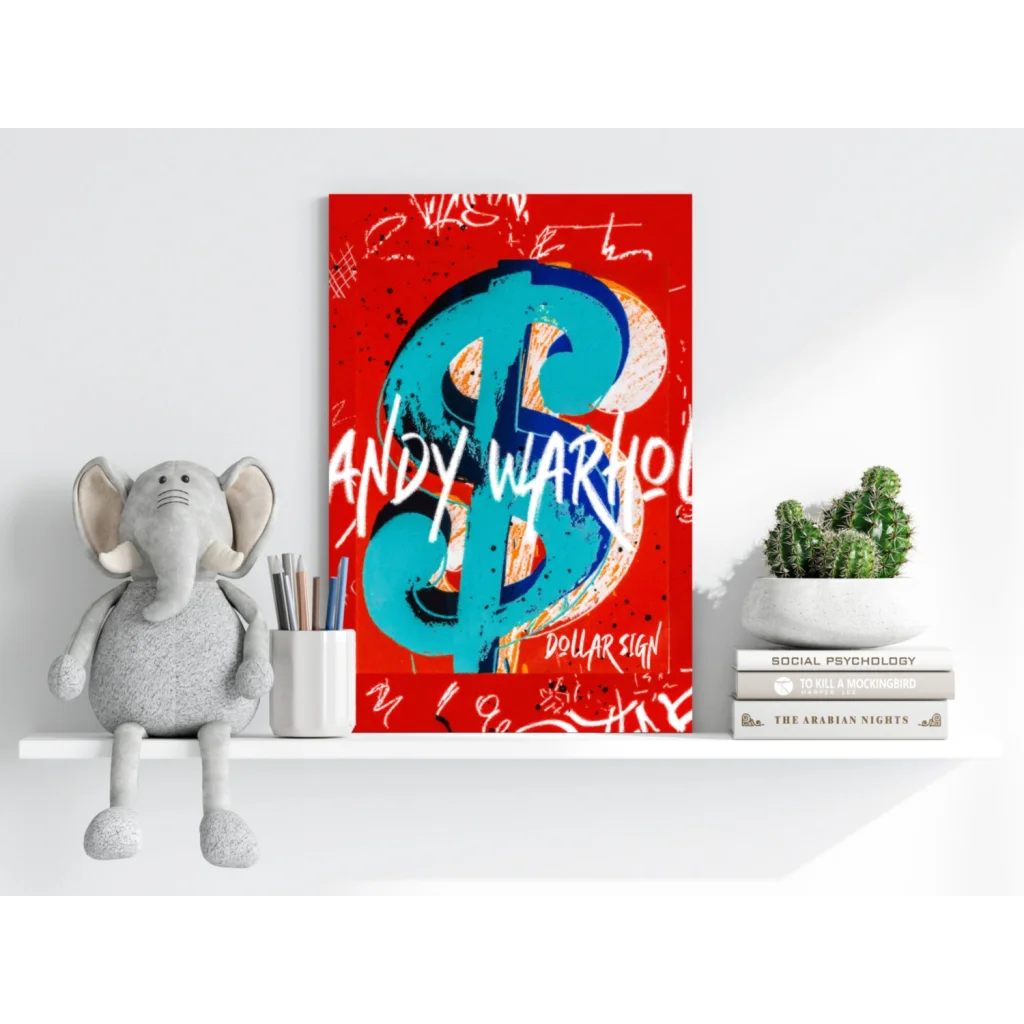 Vibrant Warhol Dollar Sign on Insigne Aluminum Prints