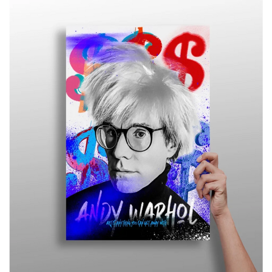 Vibrant Warhol graffiti portrait on insigne aluminum prints set of 4
