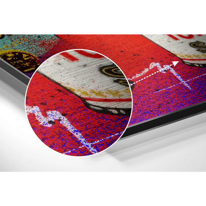 Vibrant Graffiti Art on Brushed Aluminium Dibond Canvas | Modern Wall Art Decor | vintageantiquesgifts.com