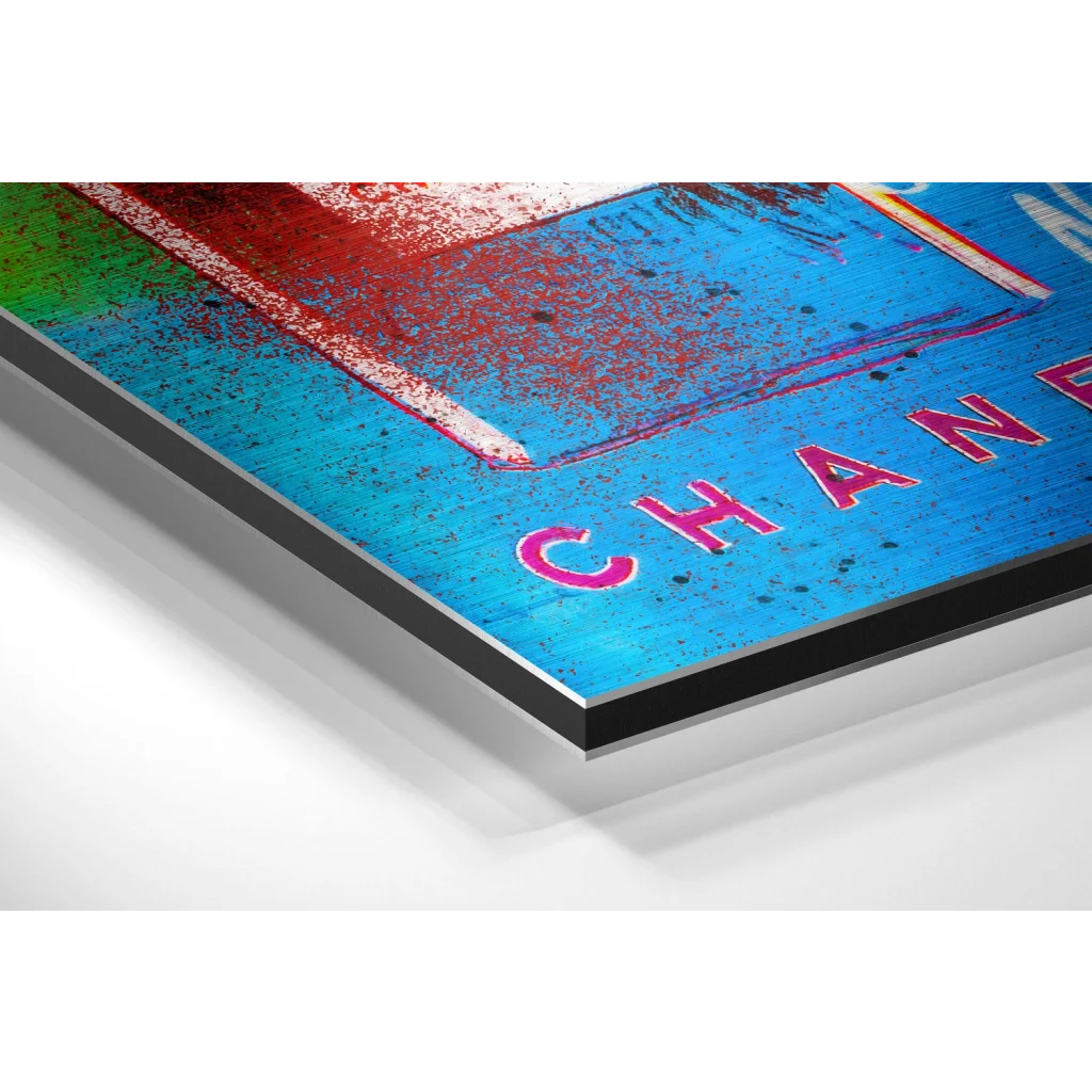 Vibrant Brushed Aluminium Dibond Pop Art Wall Statement | Glass Wall Art Print | vintageantiquesgifts.com