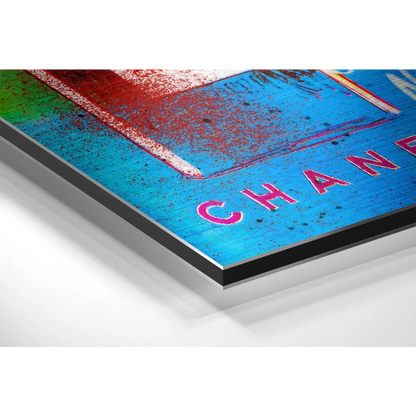 Vibrant Brushed Aluminium Dibond Pop Art Wall Statement | Glass Wall Art Print | vintageantiquesgifts.com