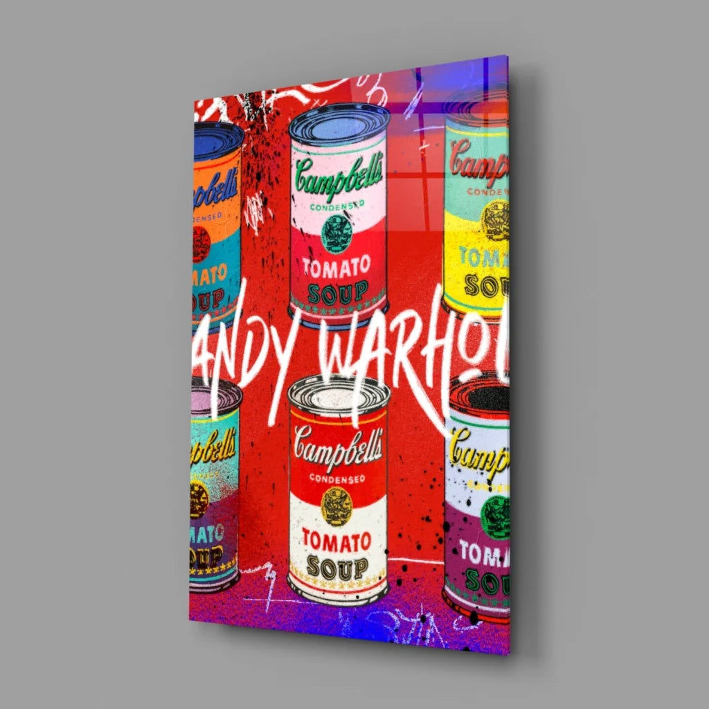 Warhol Campbell's Soup Pop Art Canvas Wall Art | Glass Wall Art Print | vintageantiquesgifts.com