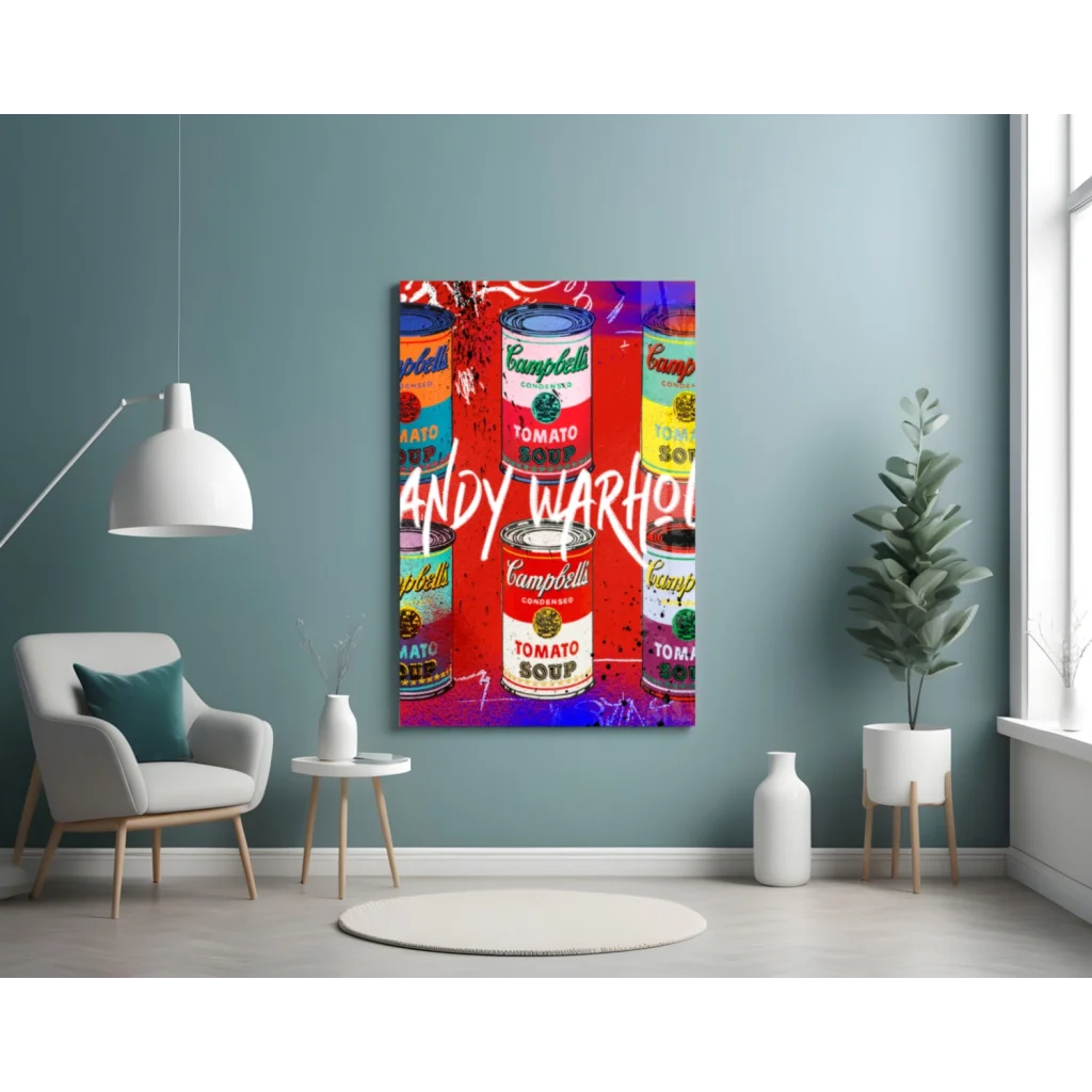 Warhol Campbell's Soup Pop Art Canvas Wall Art | Modern Wall Art Decor | vintageantiquesgifts.com