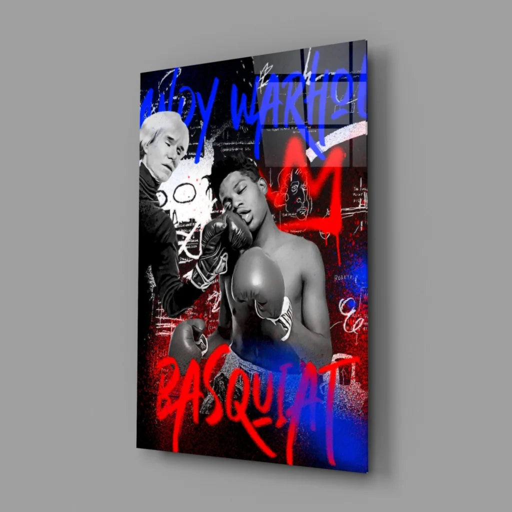 Basquiat wild warrior boxer graffiti wall art canvas print