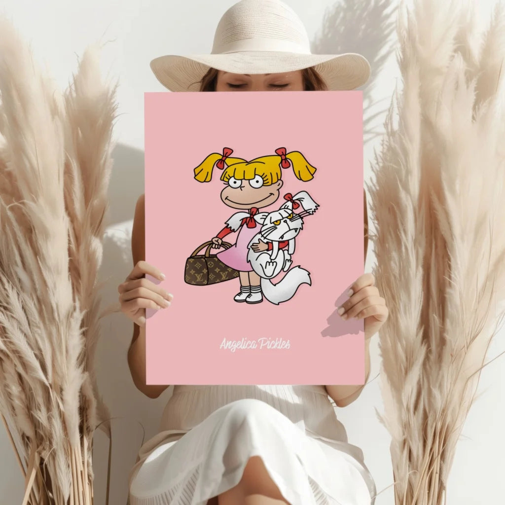 Insigne Aluminum Prints Featuring Blonde Girl with White Cat | Contemporary Home Wall Art | vintageantiquesgifts.com
