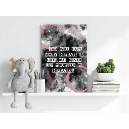 Black and pink watercolor Maya Angelou quote on Insigne aluminum print