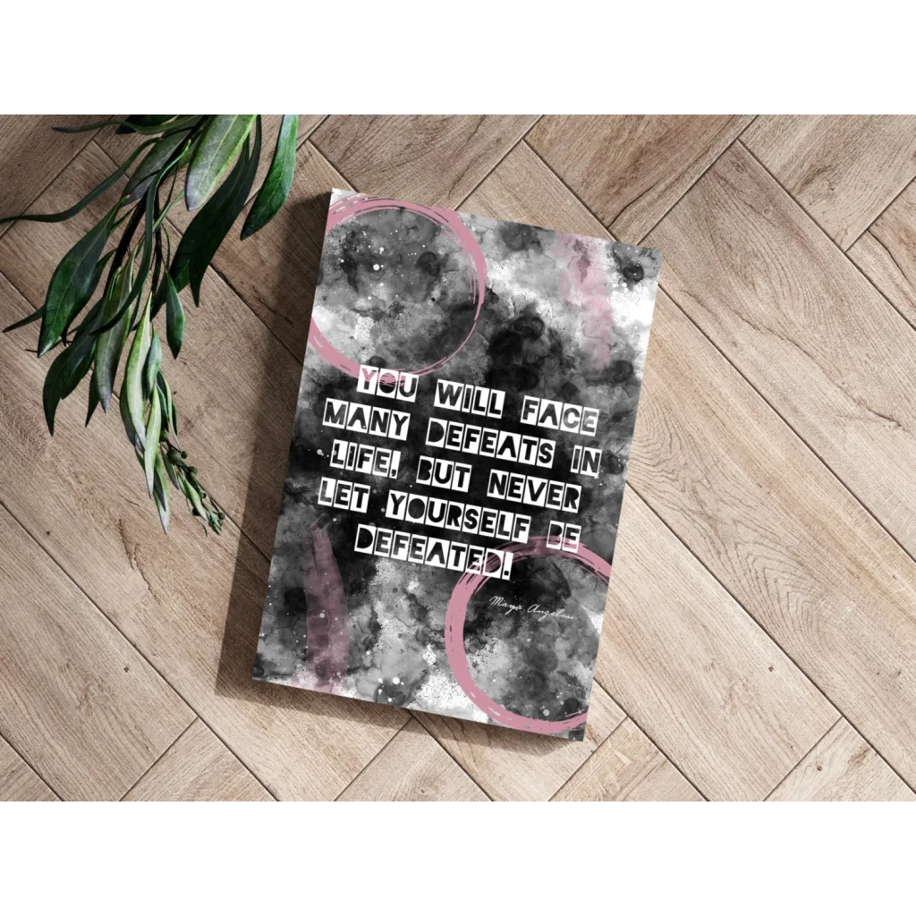 Maya Angelou Defeats Quote Insigne Aluminum Print | Modern Wall Art Decor | vintageantiquesgifts.com