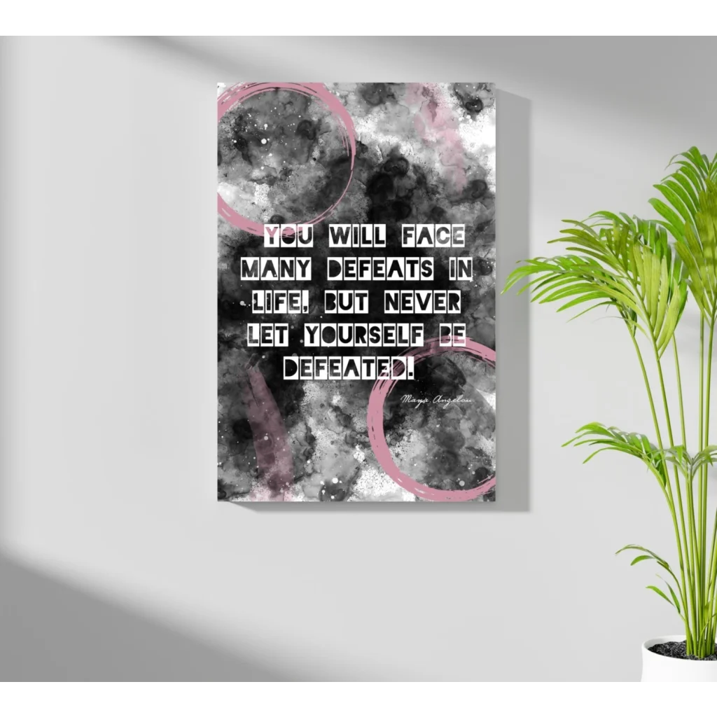Black and pink watercolor Maya Angelou quote on insigne aluminum print