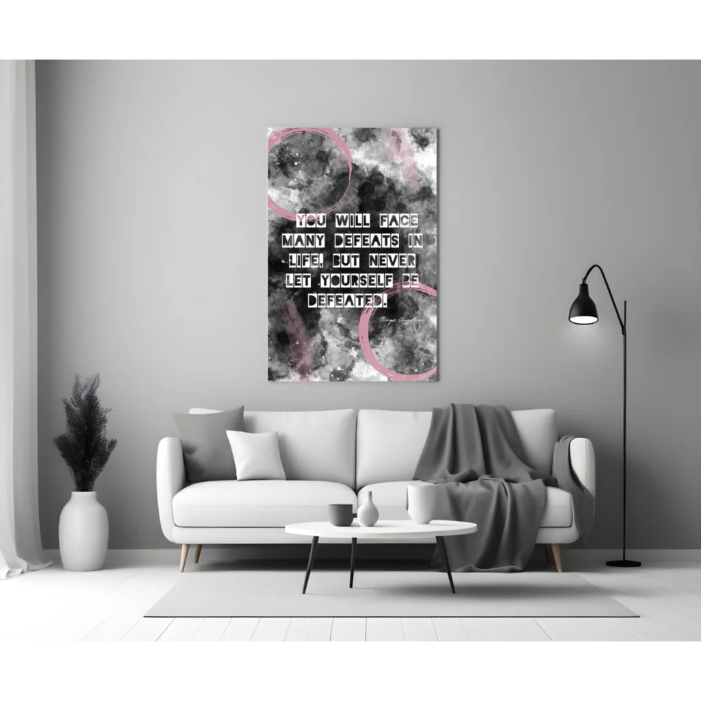 Maya Angelou Motivational Quote Glass Wall Art with Pink Accents | Modern Wall Art Decor | vintageantiquesgifts.com