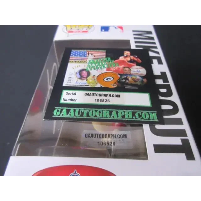 Angels Mike Trout signed Funko Pop box with holographic authentication sticker