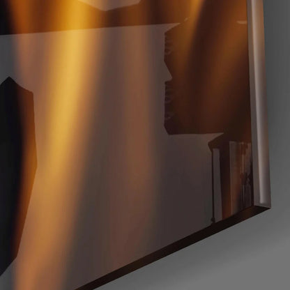 Fierce Gorilla Glass Wall Art with Glowing Golden Hood | Modern Wall Art Decor | vintageantiquesgifts.com