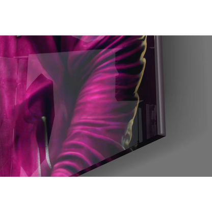 Vibrant magenta purple abstract wall art print in pink hoodie canvas style