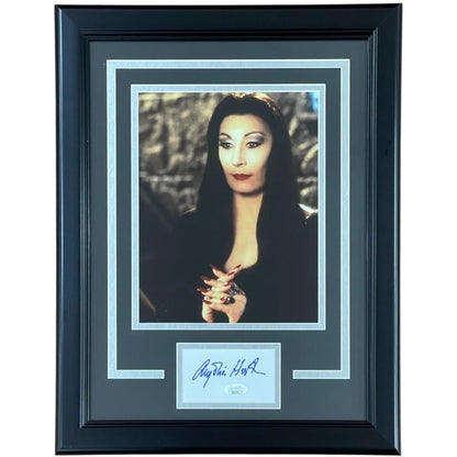 Anjelica Huston autographed Addams Family Morticia framed photo