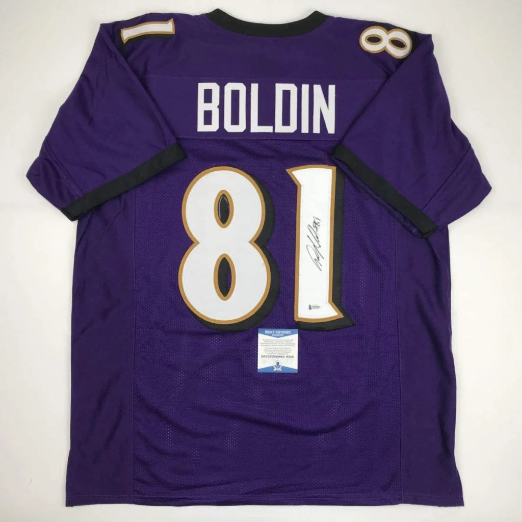 Baltimore Ravens purple and gold custom jersey with number 81 from professional sports league