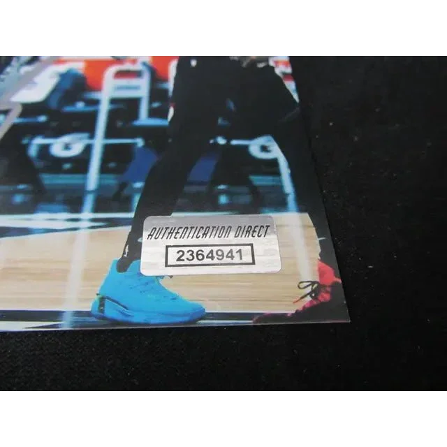 Anthony Edwards autographed 8x10 photo of him dunking, with Authentication Direct sticker