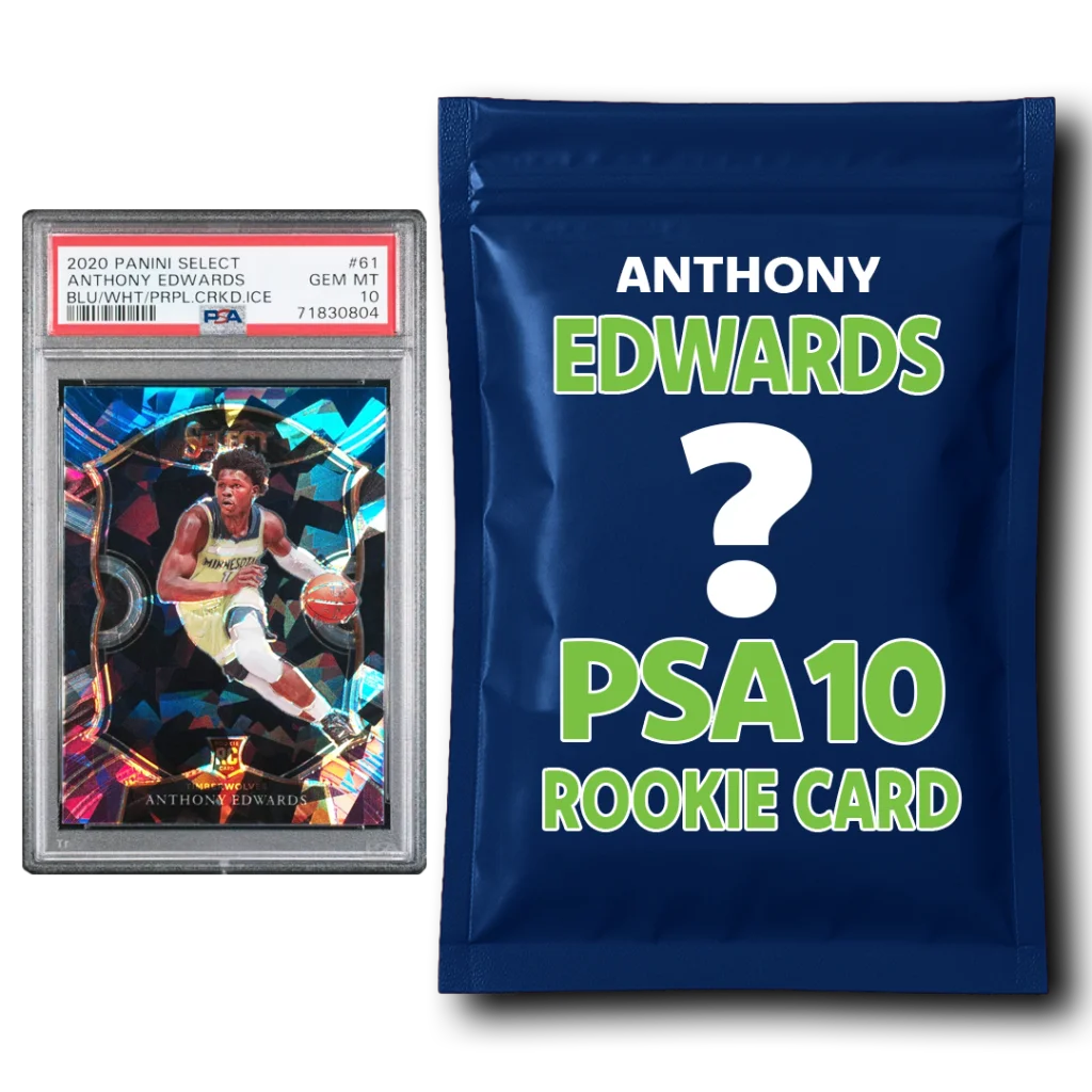 Anthony Edwards 2020 Panini Select PSA 10 rookie card holographic blue