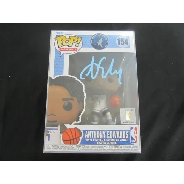 Autographed Anthony Edwards Funko Pop figure of Anthony Edwards basketball star