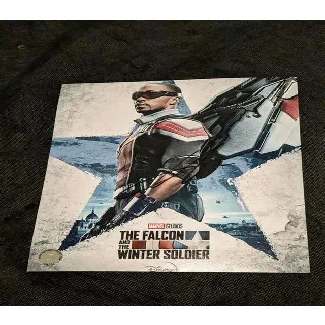 Anthony Mackie Falcon autographed 8x10 photo featuring The Falcon and Winter Soldier poster
