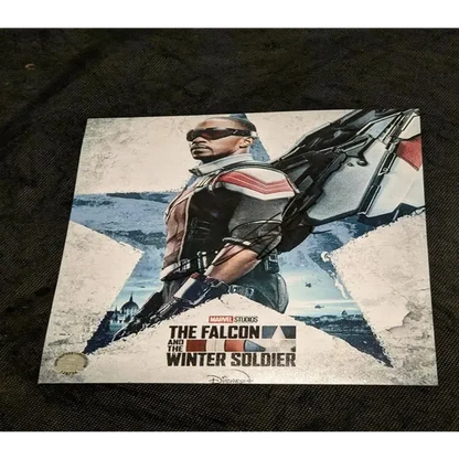 Anthony Mackie Falcon autographed 8x10 photo featuring The Falcon and Winter Soldier poster