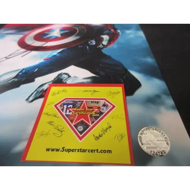 Anthony Mackie signed 8x10 Captain America poster with yellow authenticity certificate