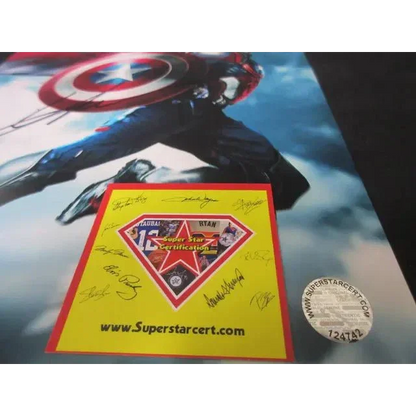 Anthony Mackie signed 8x10 Captain America poster with yellow authenticity certificate