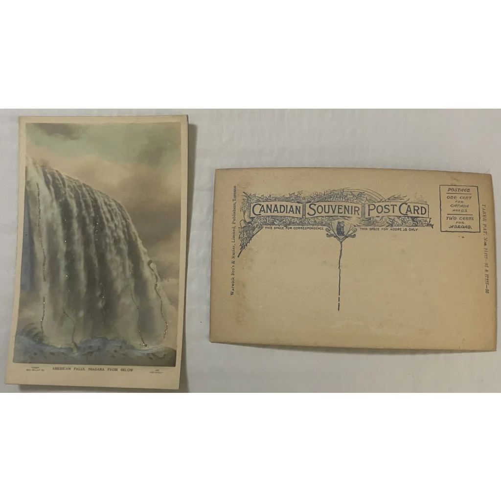 Antique 1800s 💙 Limited Edition Niagara Falls Postcard Embellished 100+ Years! - Collectibles - Vintage Misc.