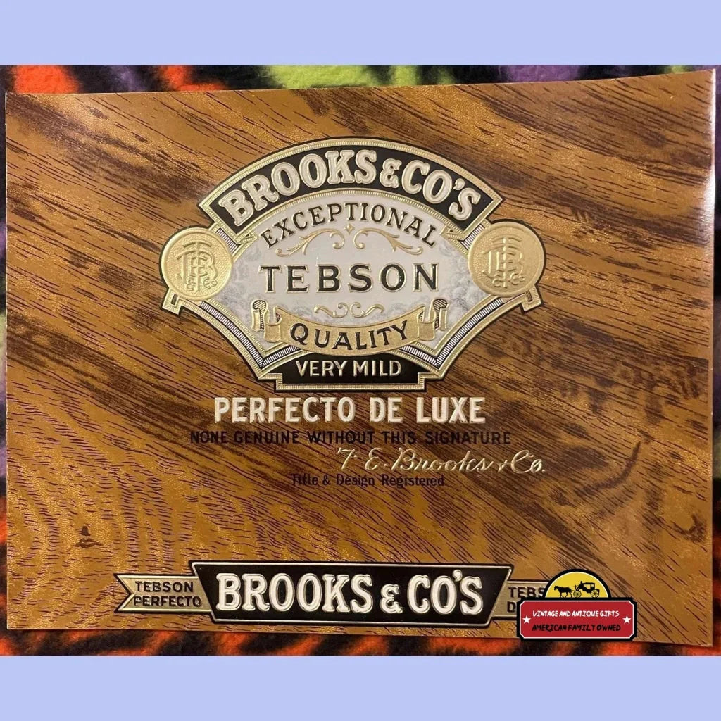 Antique 1900s Tebson Embossed Cigar Label Woodgrain Brooks & Co’s Red Lion PA Vintage Advertisements Rare
