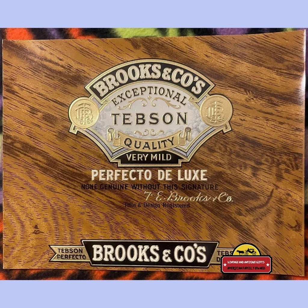 Antique Tebson Embossed Cigar Label Woodgrain Brooks & Co’s Red Lion Pa 1900s - 1920s - Vintage Advertisements - Tobacco