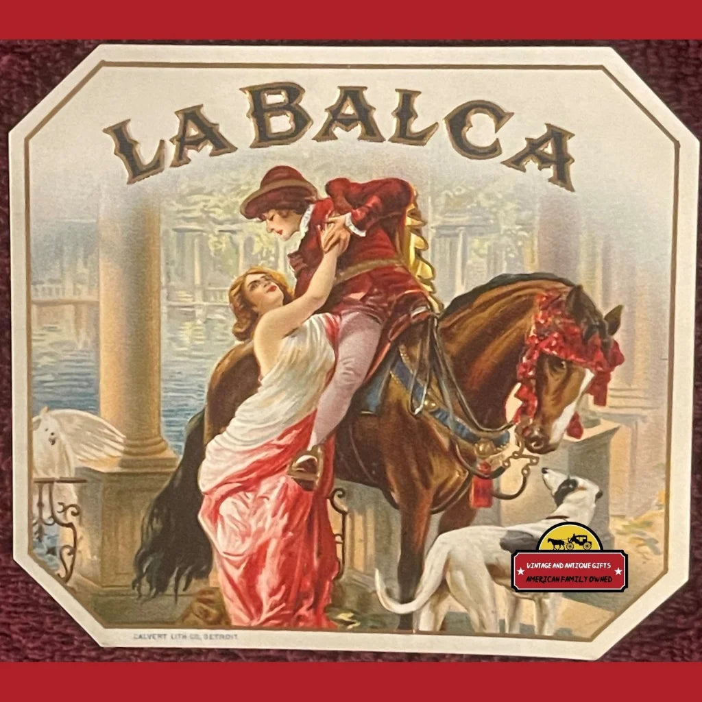 1910s Antique La Balca Cigar Label Young Victorian Lovers - Vintage Advertisements - Tobacco And Labels | Tobacciana |