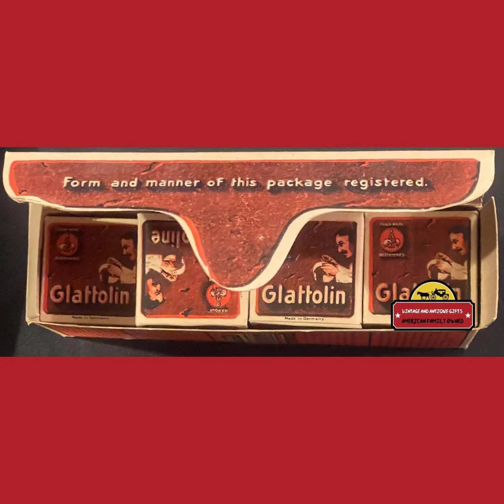 Vintage Glattolin Wax Collar Remedy Box showcases retro packaging and nostalgic design