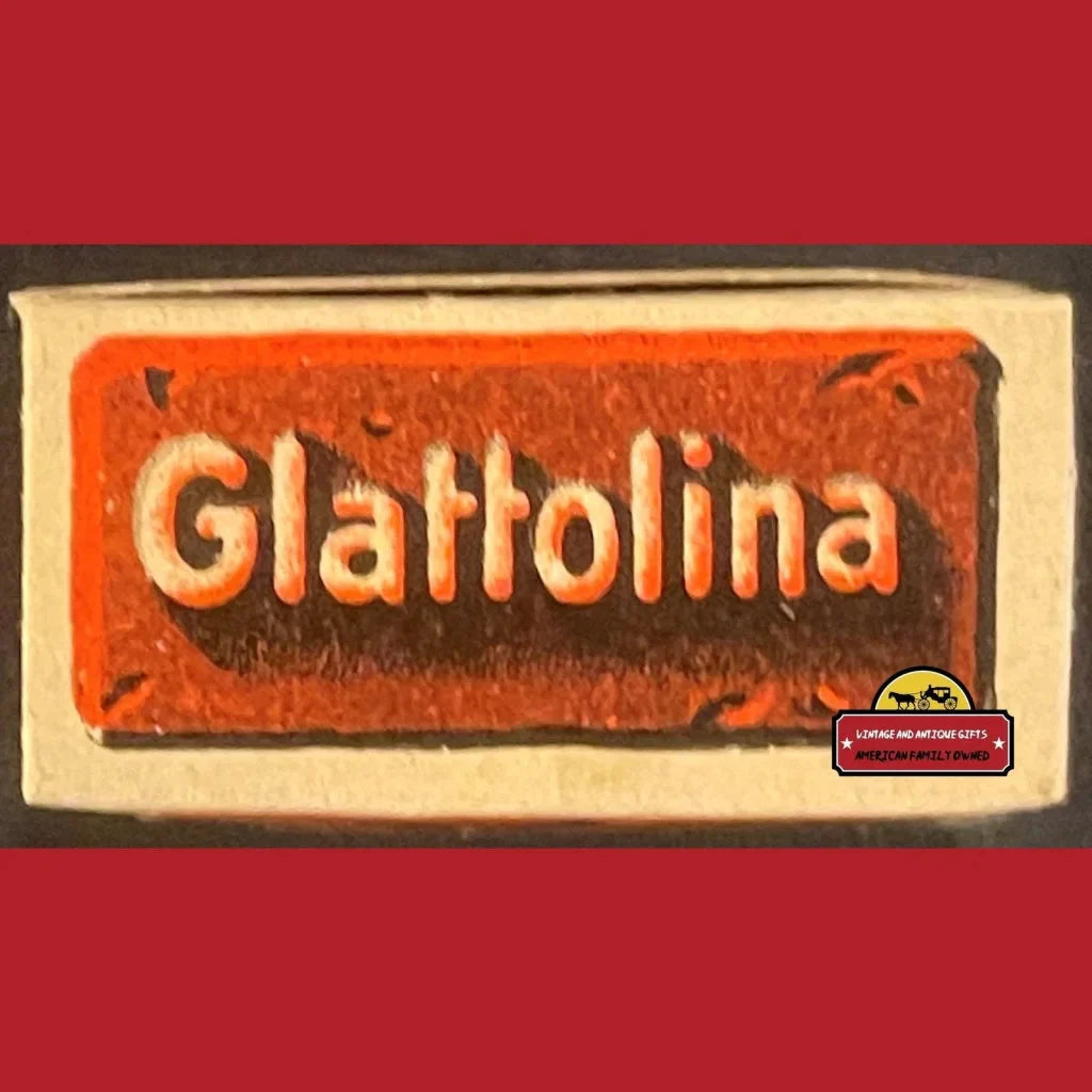 Vintage-style sign showing Glattolina in raised letters on an orange background